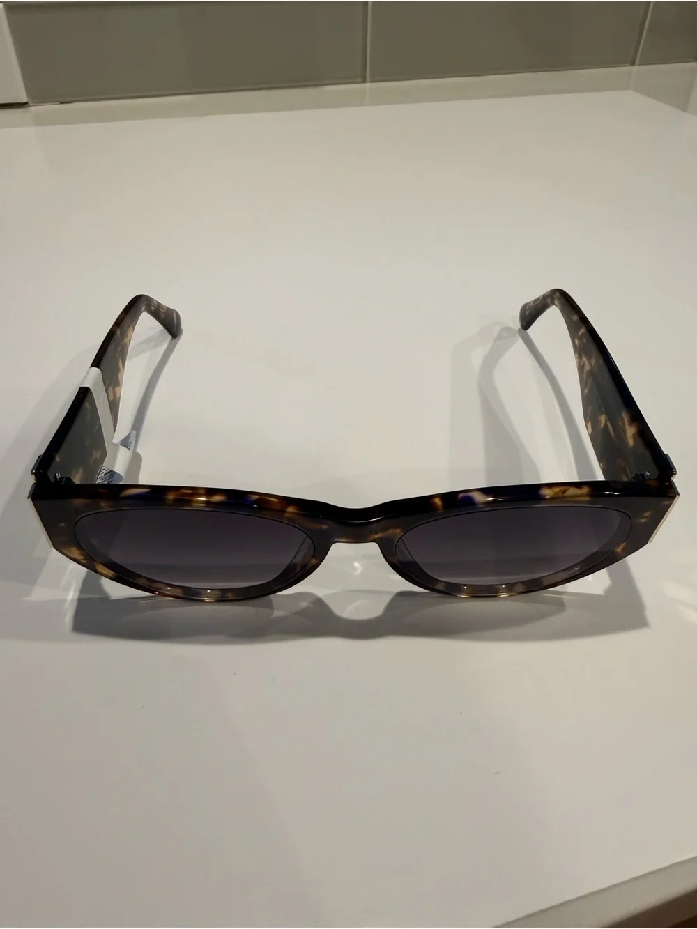 NEW Carolina Lemke Berlin Dree Brown & Blue Demi Cat Eye Sunglasses CL9188